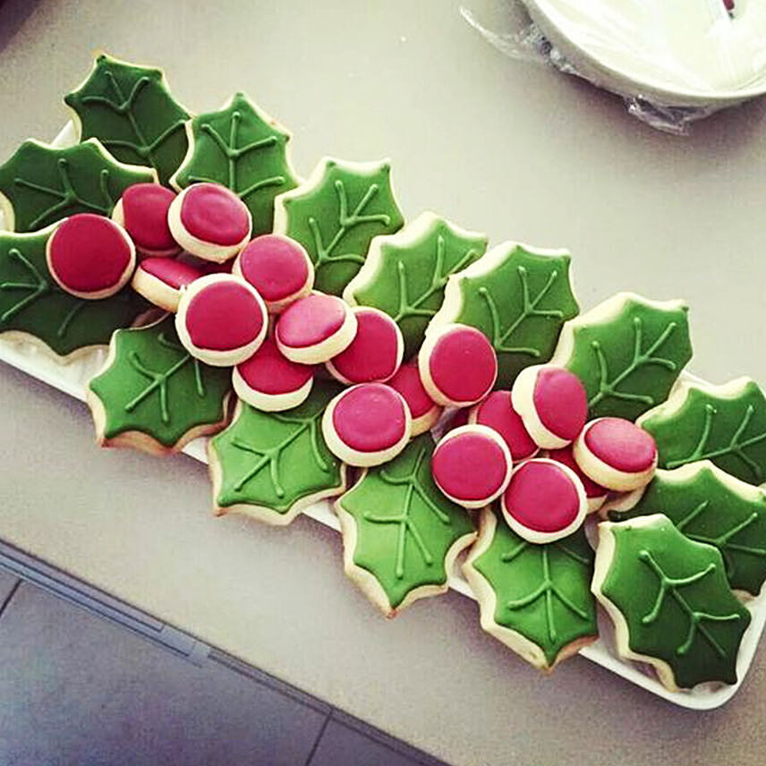 Holly Leaves cookies 16 pcs