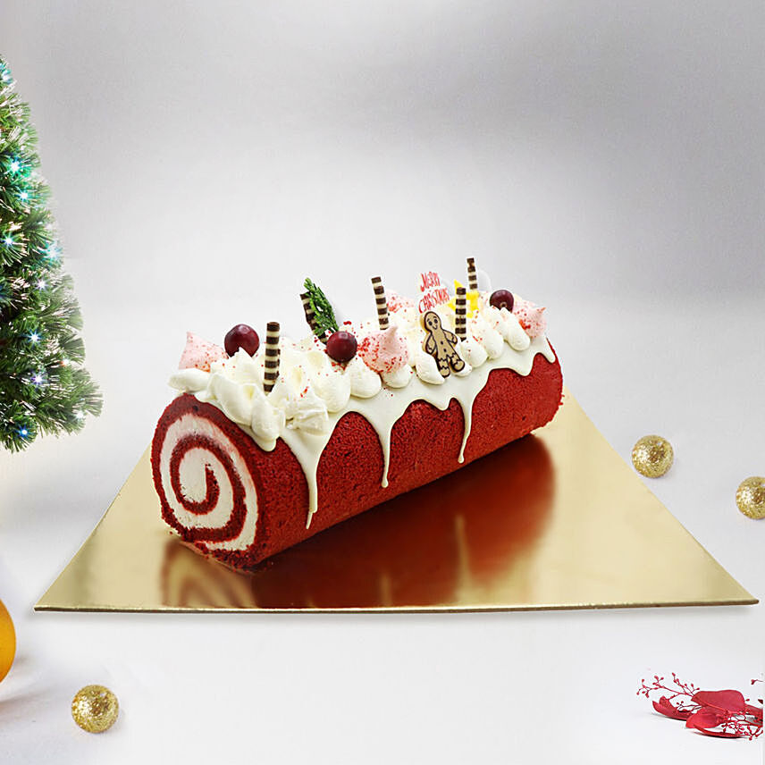 Yule Log Red Velvet Cake 4 Portion