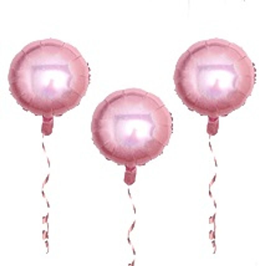 3 Pink Foil Balloons