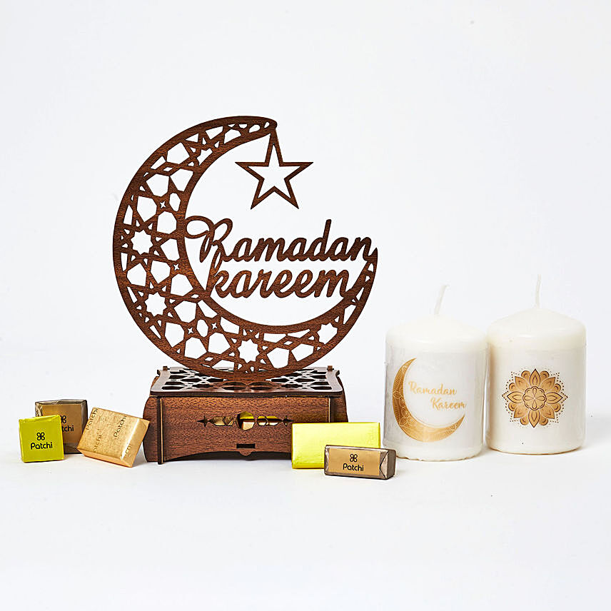 Ramadan Laser Cut Vector With Candles N Chocolates