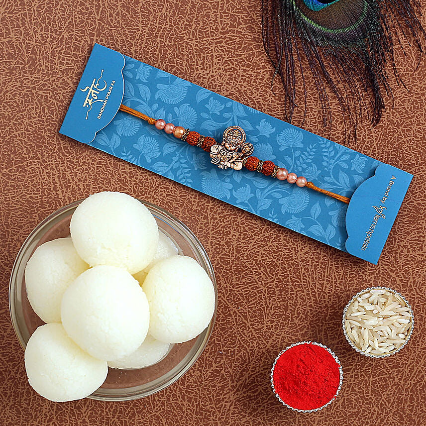 Hanuman Rudraksha Rakhi & Rasgulla Tin