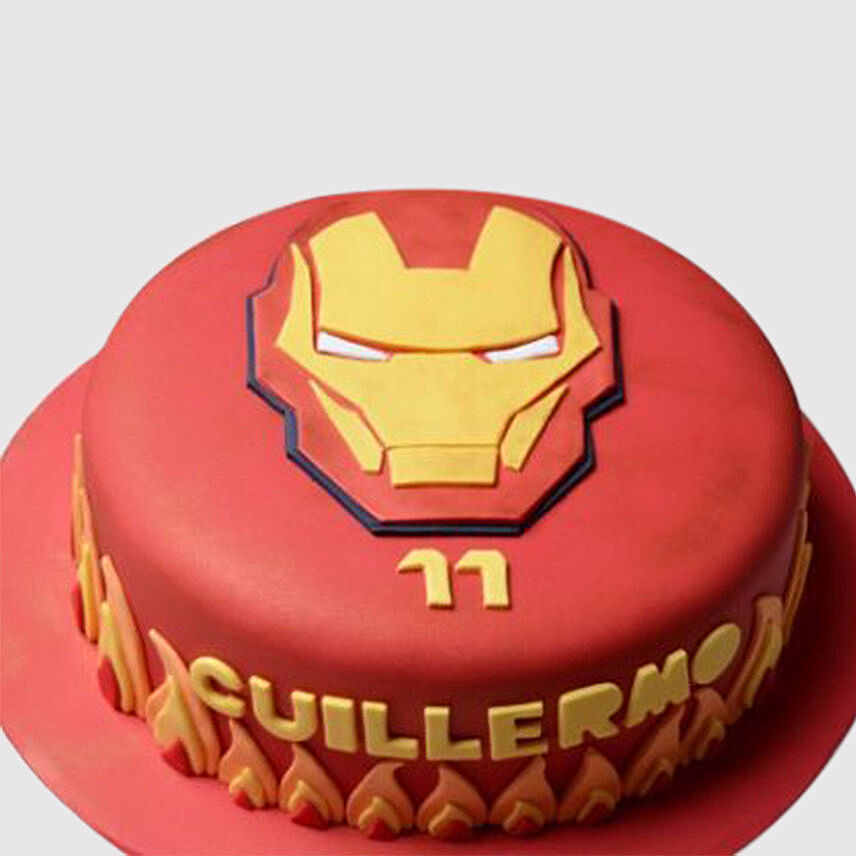 Iron Man Logo Marble Cake