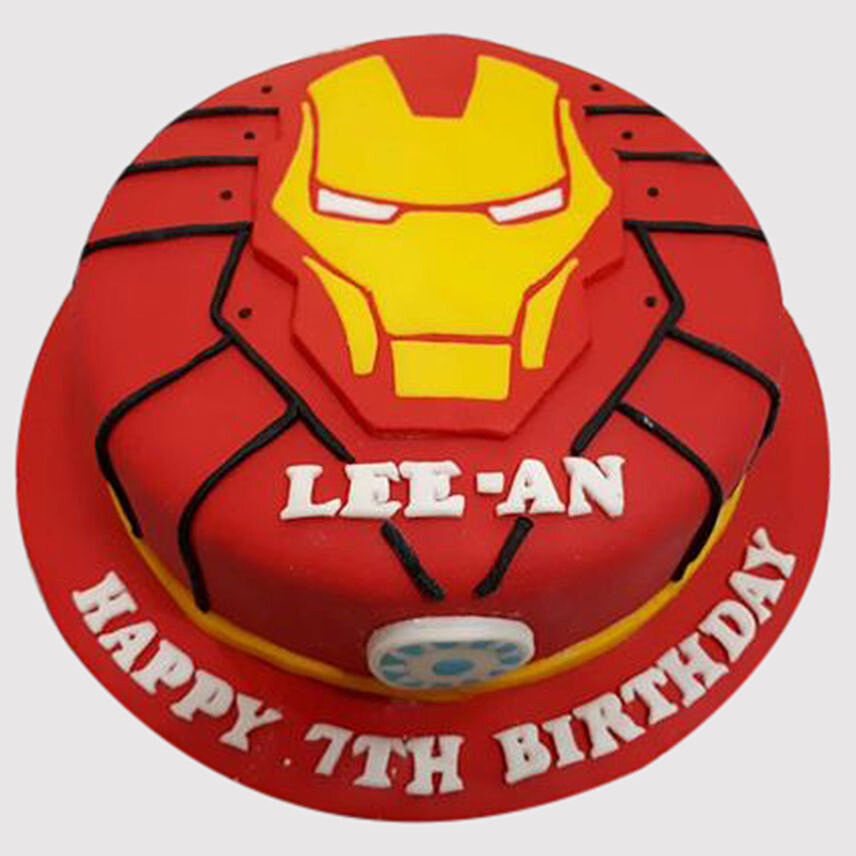 Iron Man Special Logo Marble Cake