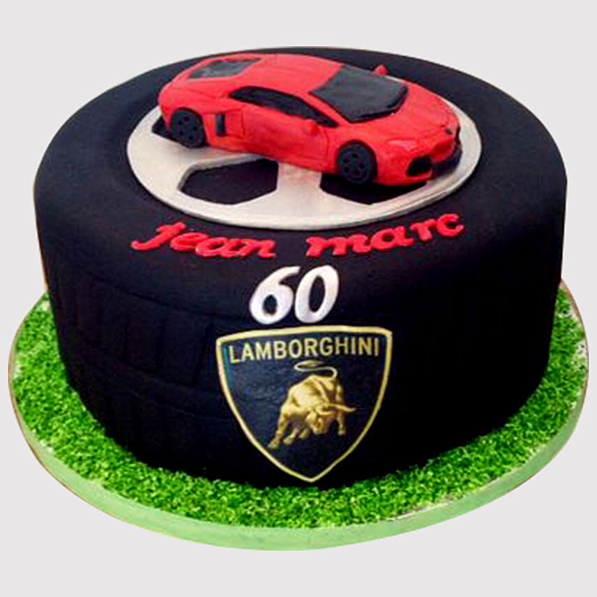 Lamborghini Themed Marble Cake