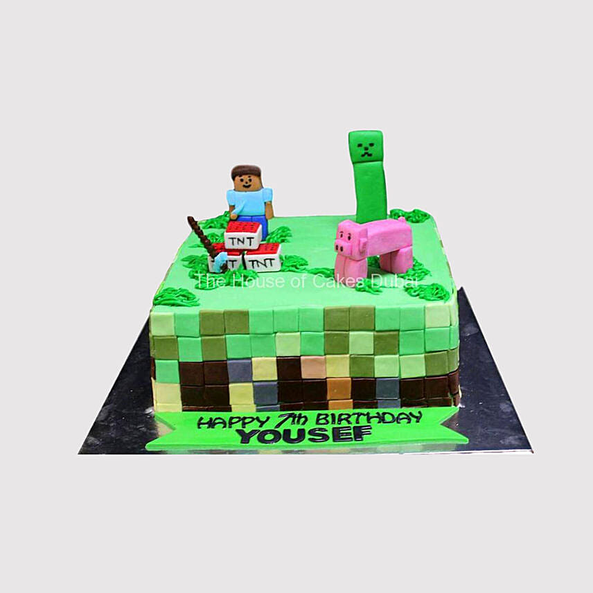 Minecraft Character Steve Red Velvet Cake