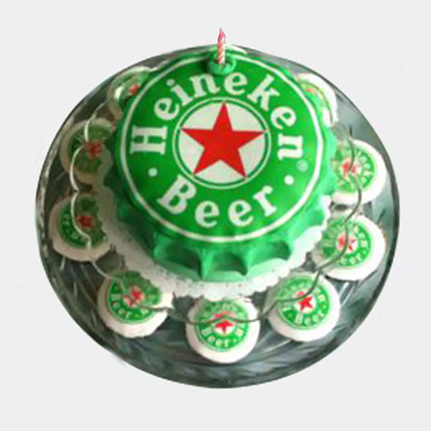 Heineken Designer Cake with Cupcakes Red velvet