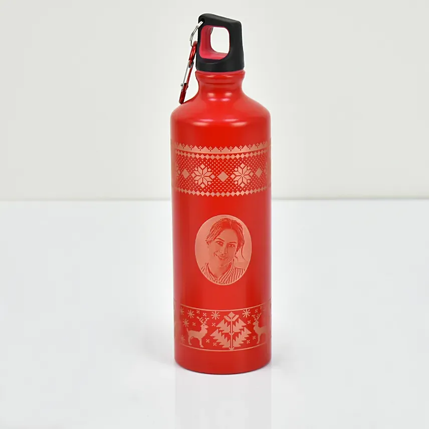 Personalised Christmas Wishes Red Bottle