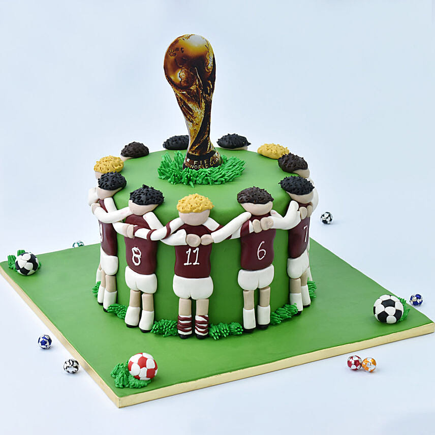 Football Team Designer Red Velvet Cake