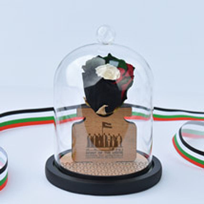 UAE Flag Colour Preserved Rose