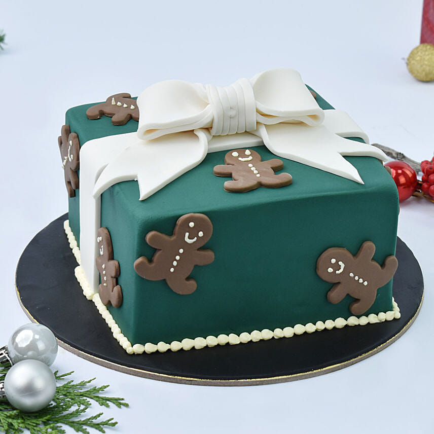 Gift Shaped Christmas Chocolate Cake