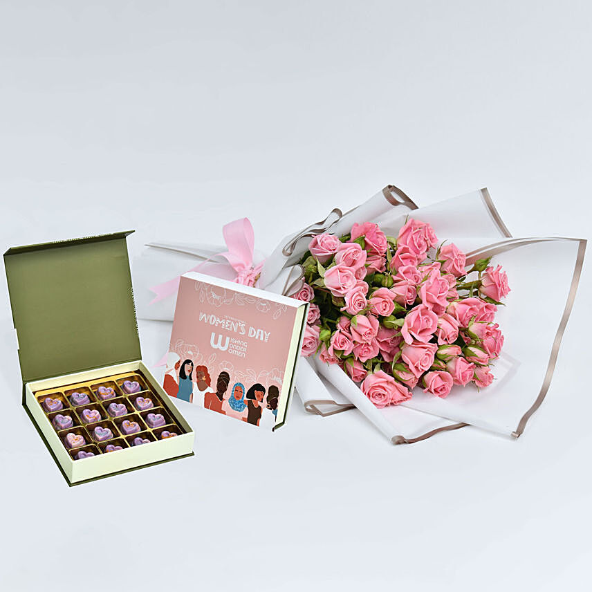 Womens Day Chocolates with Roses