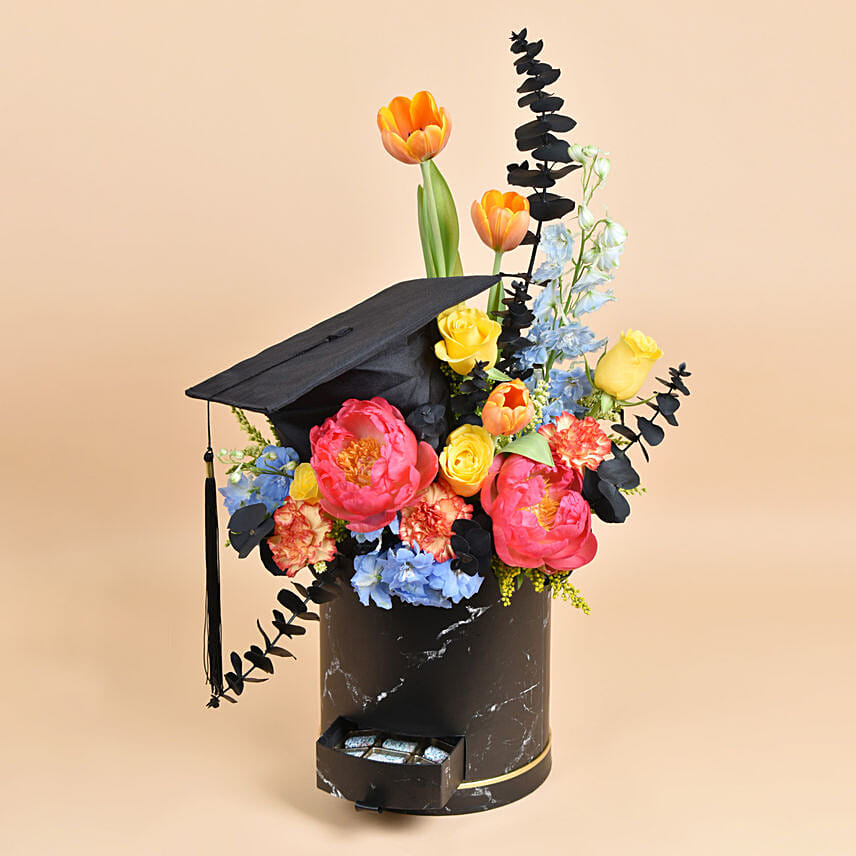 Graduation Hat Box Flowers