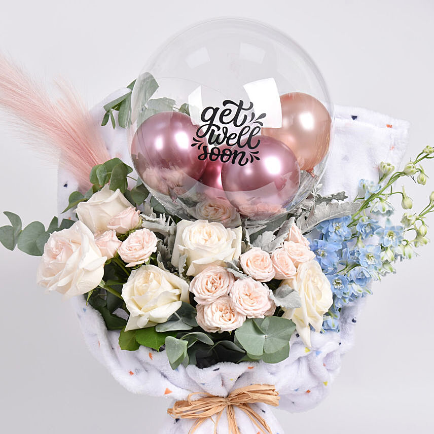 Online Get Well Soon Flowers n Balloon Bouquet Gift Delivery in UAE - FNP