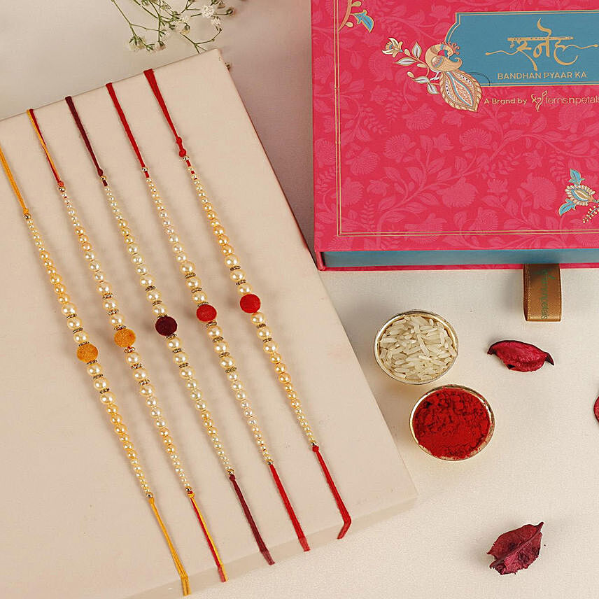 Sneh Radiant Pearls Rakhi Set