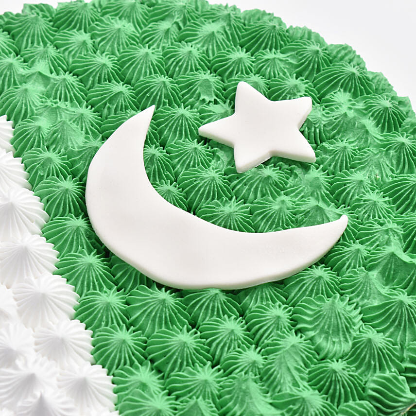 Online Pakistani Flag Cake 8 Portions Gift Delivery in UAE - FNP