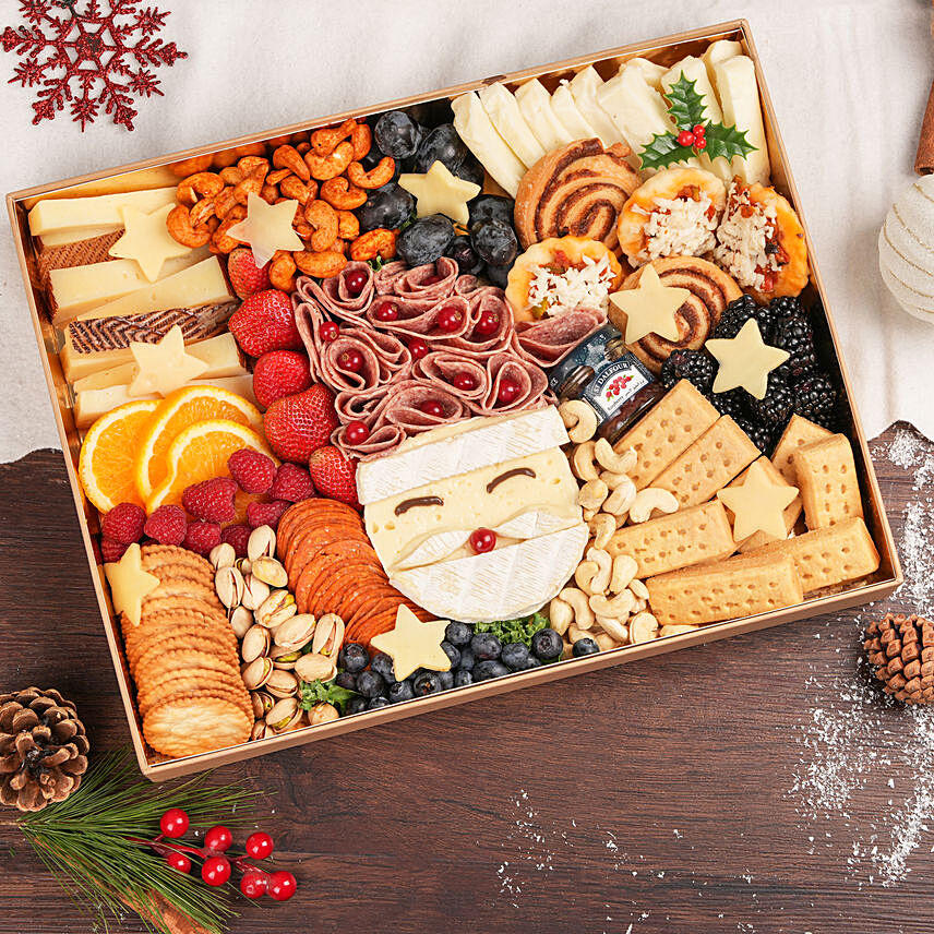 Santa Cheese and Munchies Box