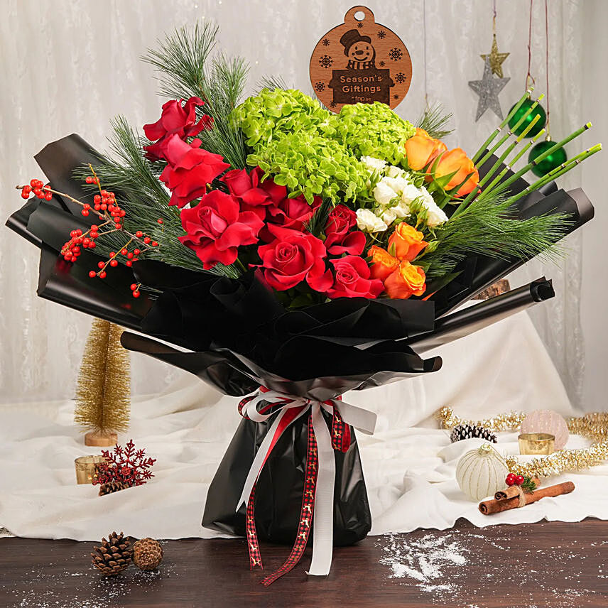 Merry Christmas Flowers Bouquet