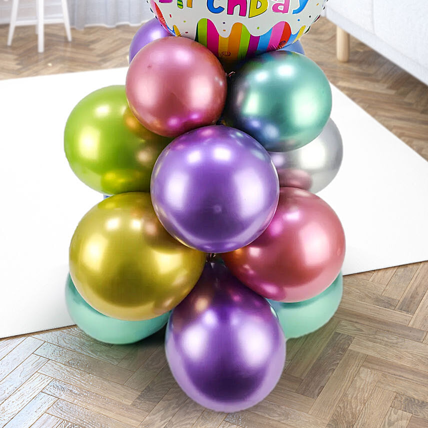 Online Happy Birthday Balloon Pillar Gift Delivery in UAE - FNP
