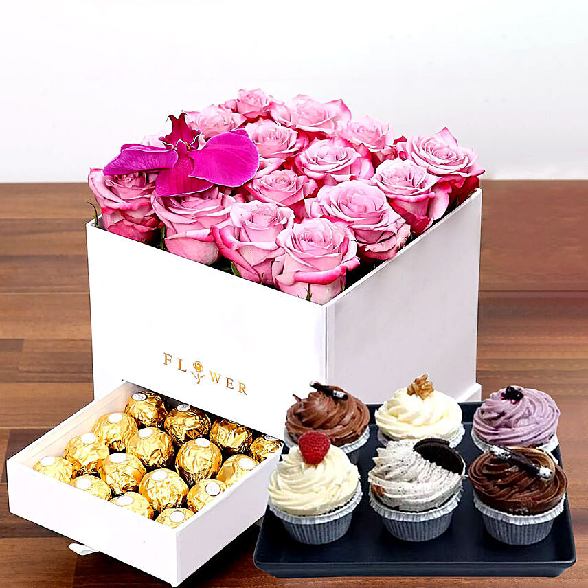 Hues Of Purple and Chocolates With Cup Cake