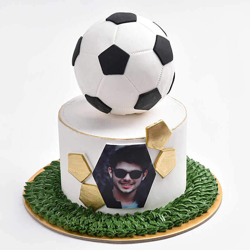 Kickoff Marble Photo Cake