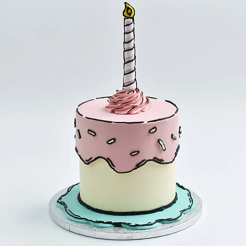 2D Comic Red Velvet Cake