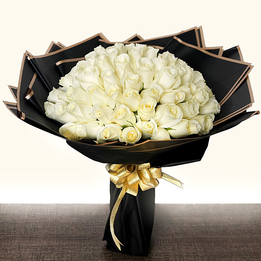 100 White Roses Beauty Bouquet