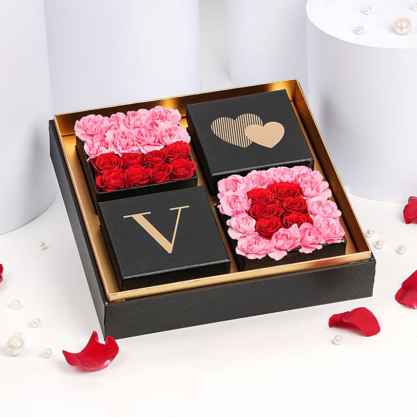 Online Heart Shape Chocolates and Flowers Box Gift Delivery in UAE - FNP