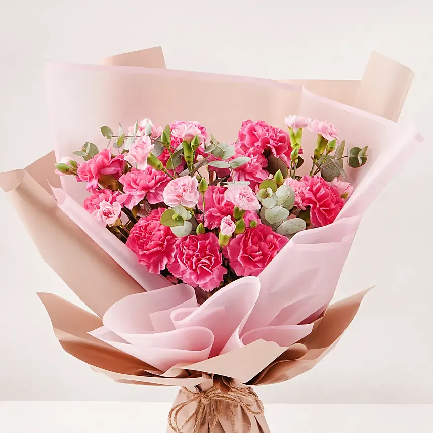 Online Birthday Wish Carnations Bouquet Gift Delivery in UAE - FNP