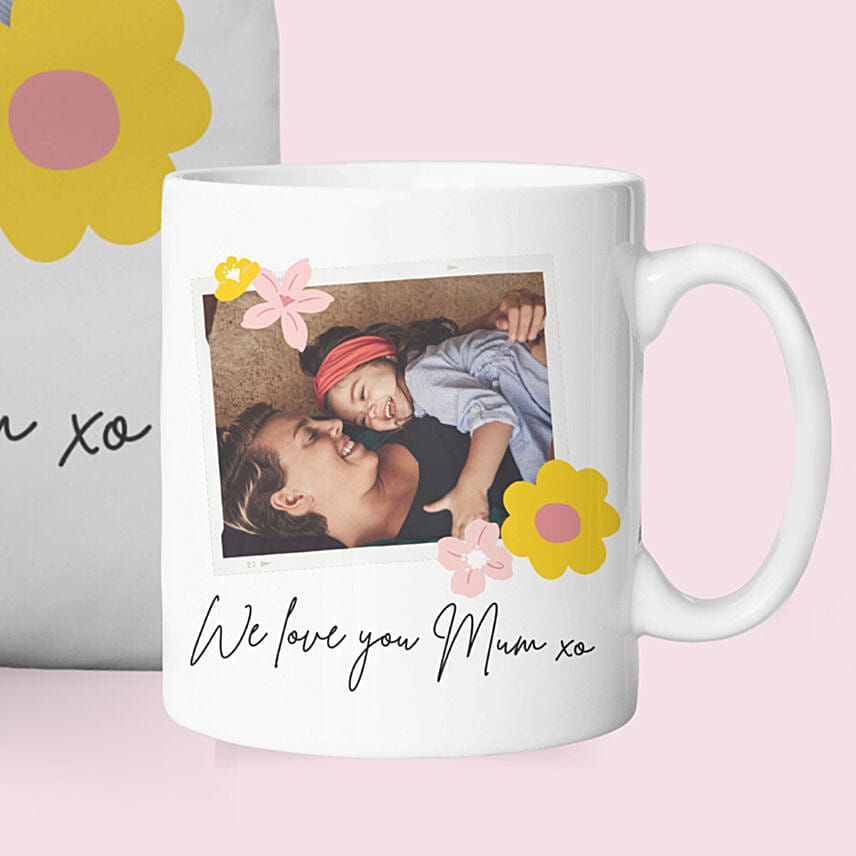 Smiles With Mom Personalised Cushion & Mug