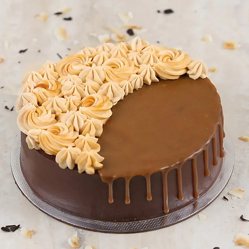 Chocolate Caramel Eggless Cake 8 Portion