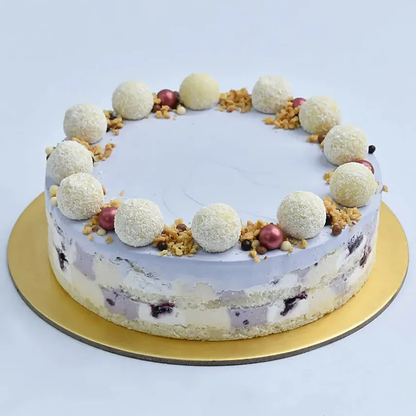 Mouth Watering Vanilla Blueberry Eggless Cake 8 Portion