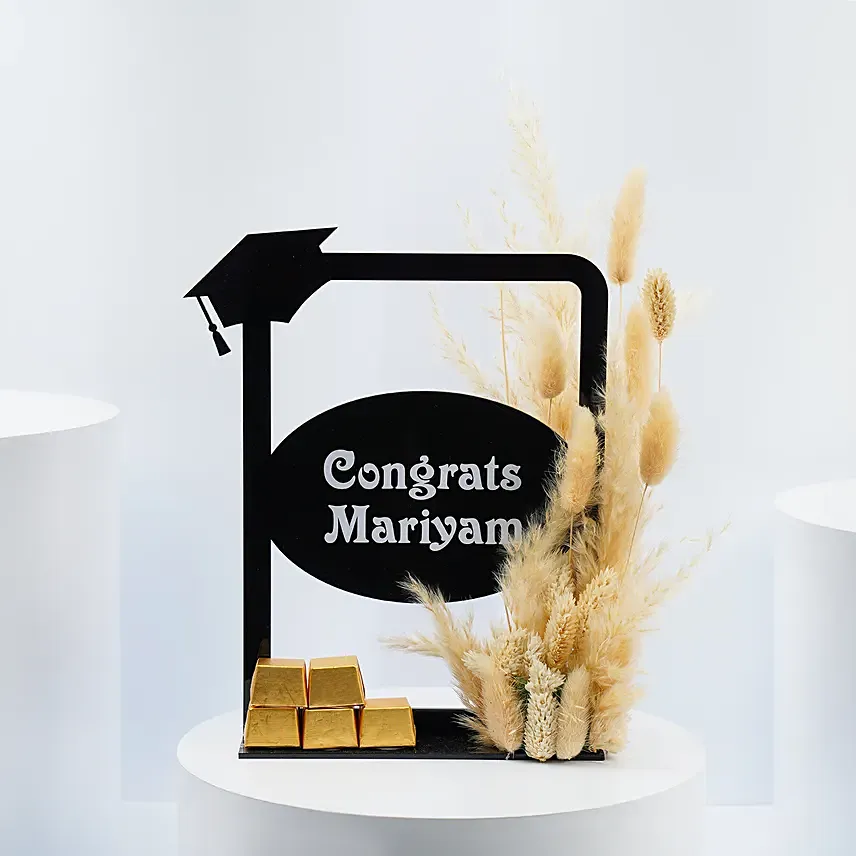 Personalized Graduation Wishes With Chocolates