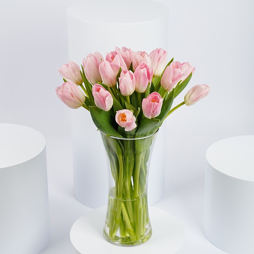 Pink Tulips Arrangement Standard
