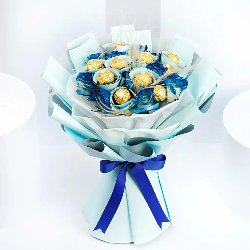 Blue Roses And Rochers Bouquets