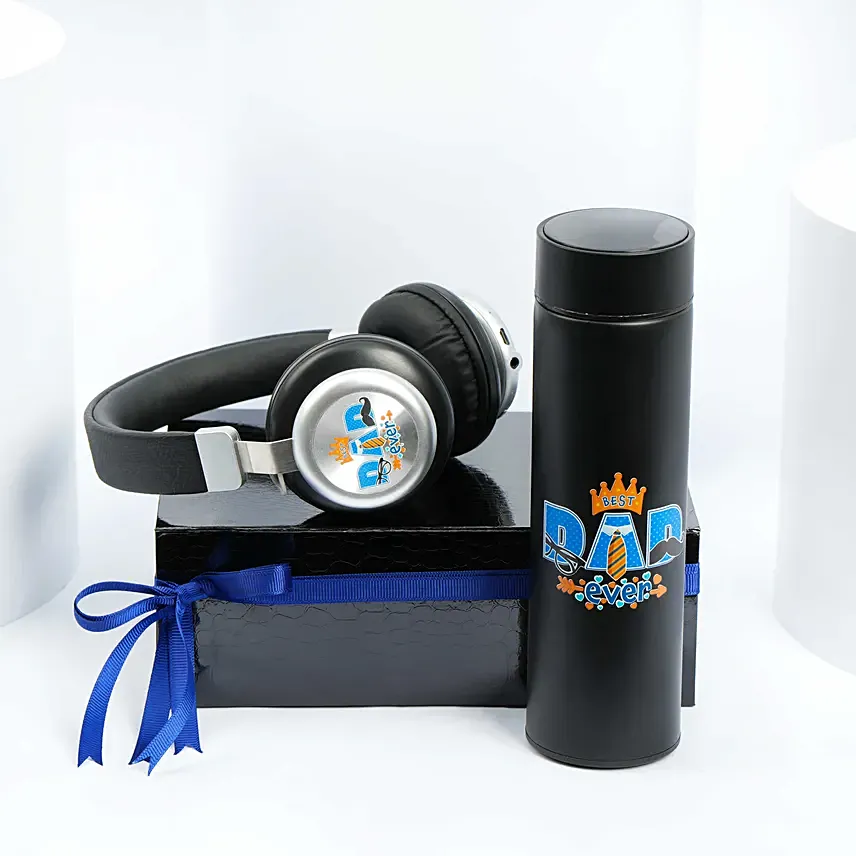 Headphone and Steel Bottle for Dad