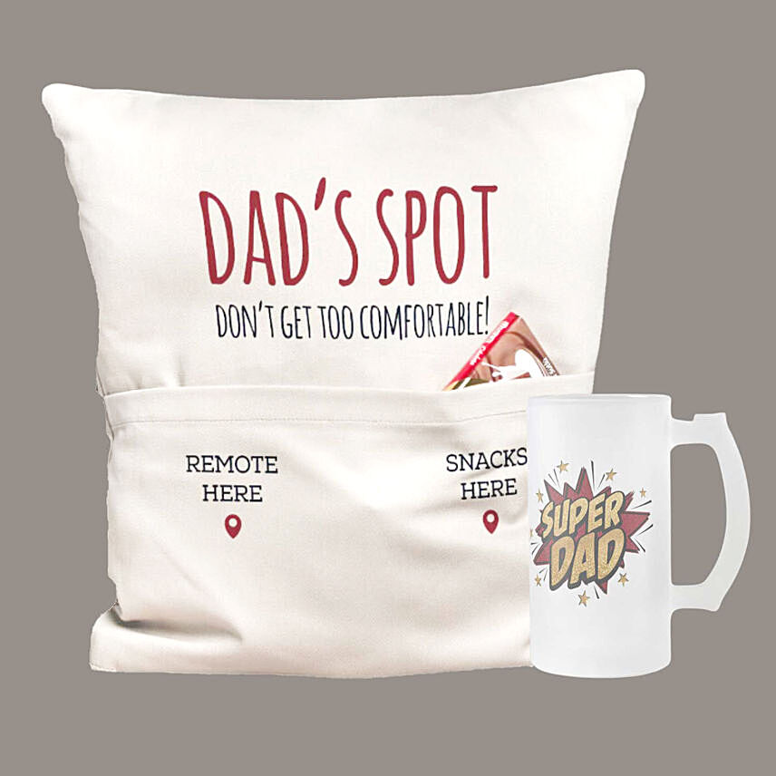 Dads Spot Cushion And Beer Mug