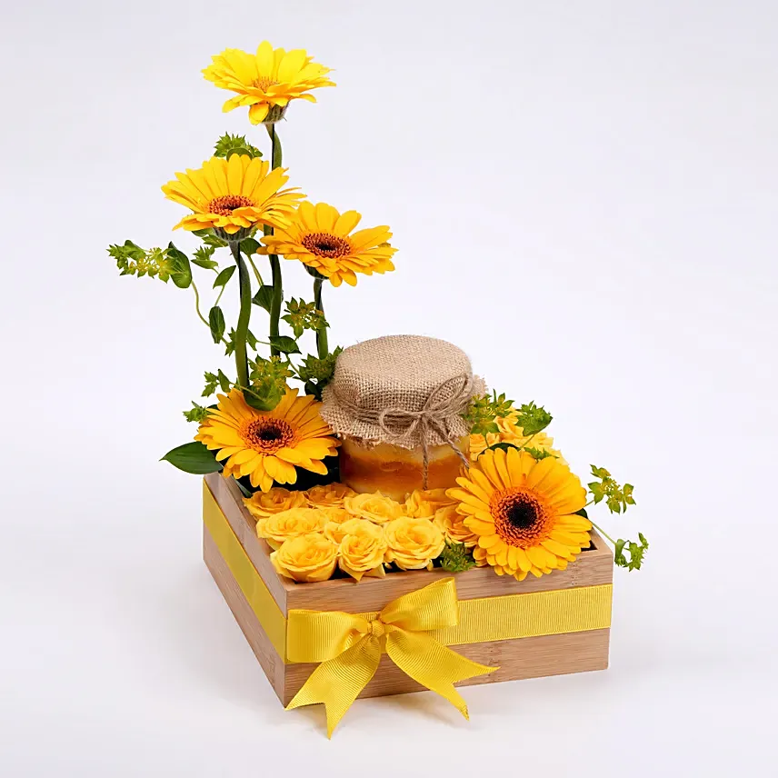 Flowers and Mango Jar Cake Tray