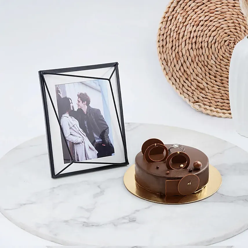 Photo Frame and Chocolate Fudge Cake Combo