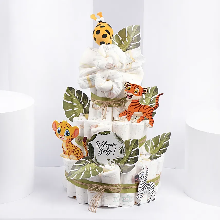 Jungle Fun Diaper Cake