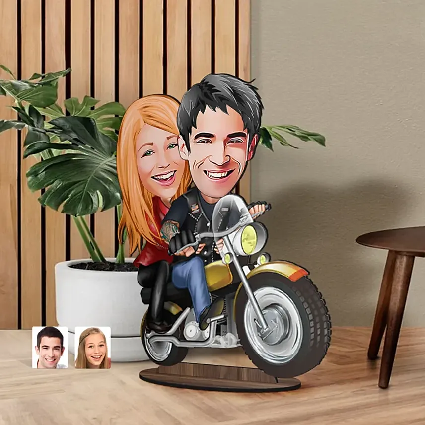 Personalized Caricature for Biker Couple