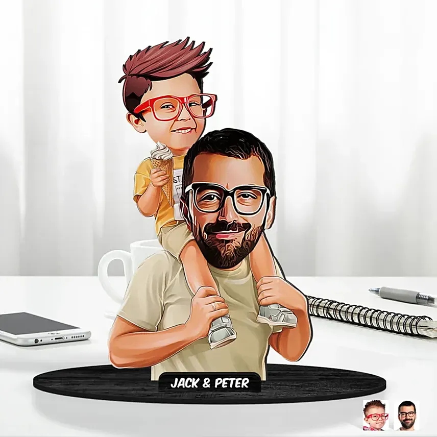 Personalized Caricature for Dad and Son