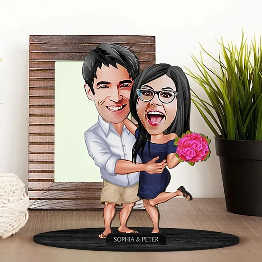 Vacation Caricature Gift for Couple