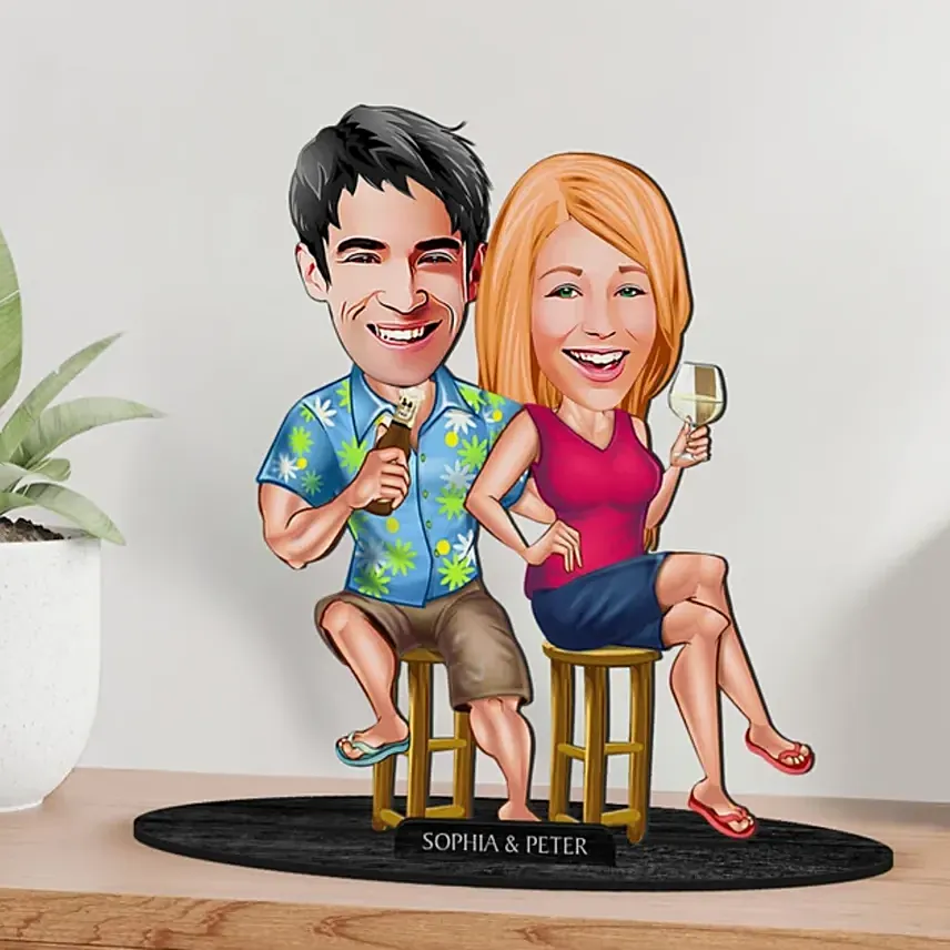 Couple on Vacation Caricature