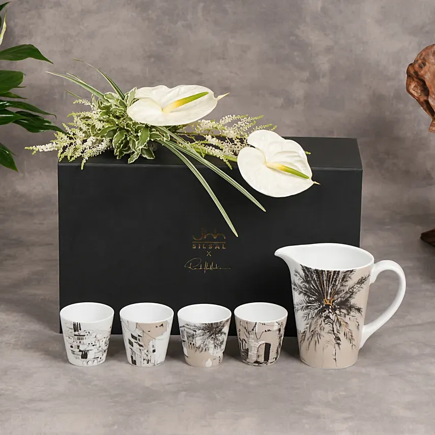 Chic N Cultural Gift Set Of 4 Cups N Jug Naseem