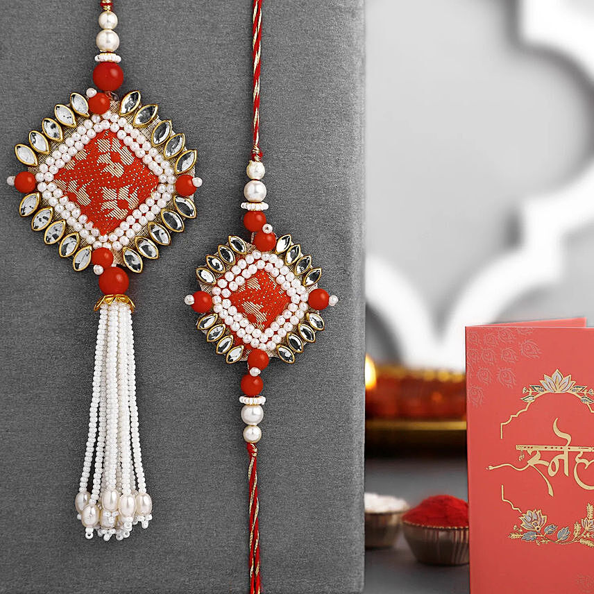 Bandhani Bhaiya Bhabhi Rakhi Set