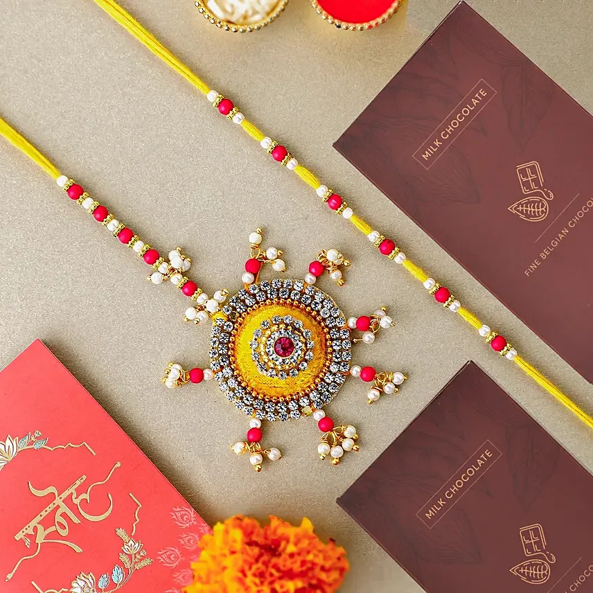 Bhaiya Bhabhi Beads Rakhi N Chocolates