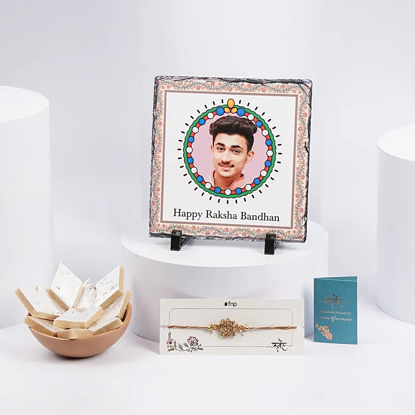 Rakhi Photo Frame and Kaju Katli Combo