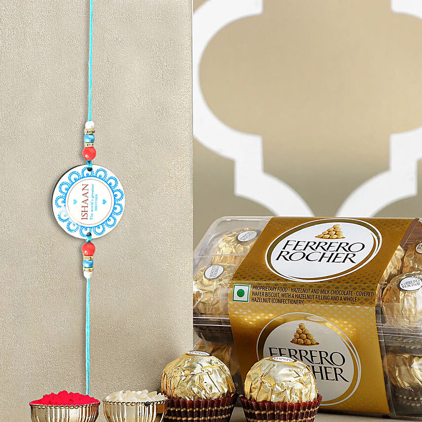 Worlds Greatest Brother Personalized Rakhi N Ferrero Delight