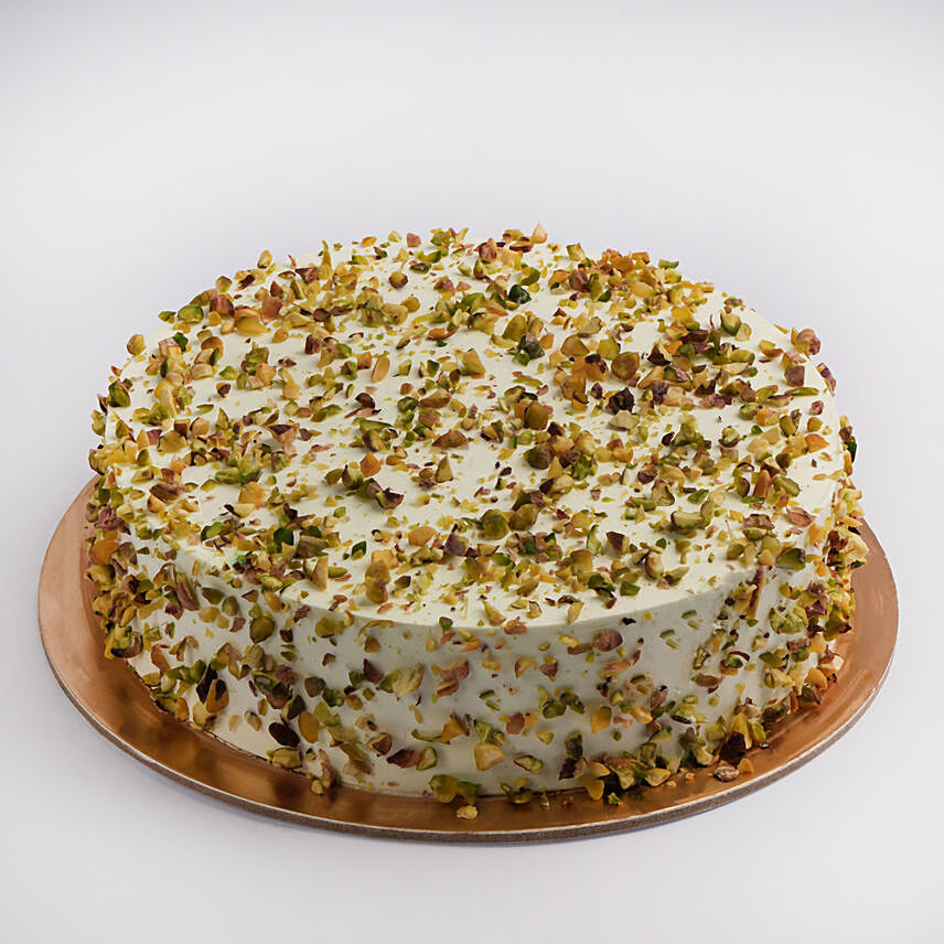 Pistachio Drizzled Half Kg Vanilla Cake