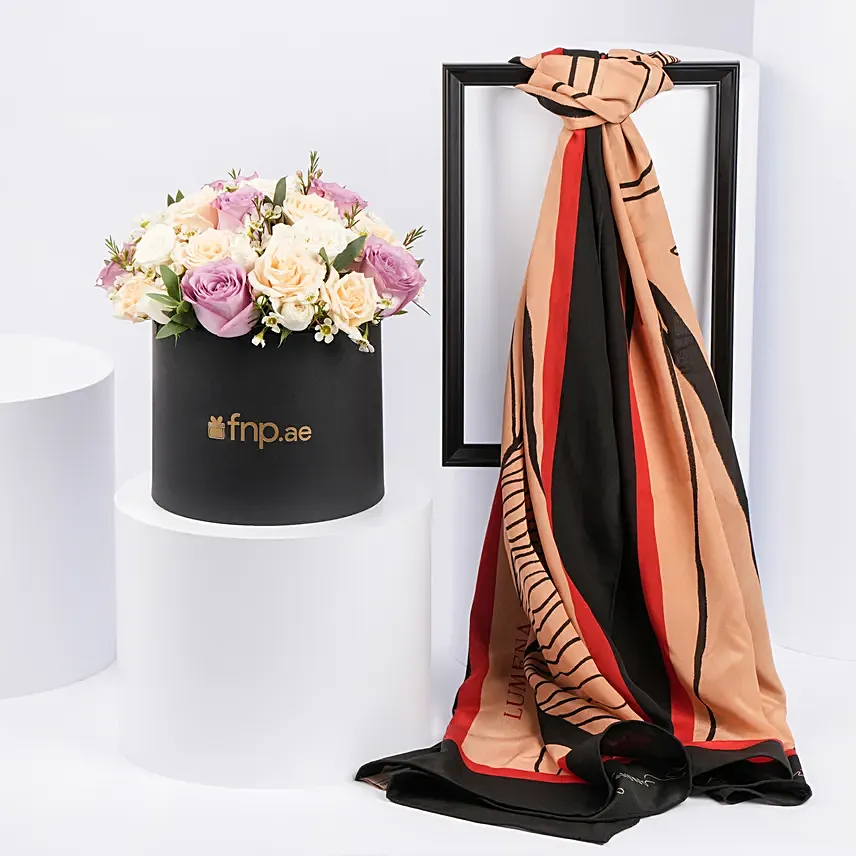 100% Silk Chiffon Dubai Skyline Scarf